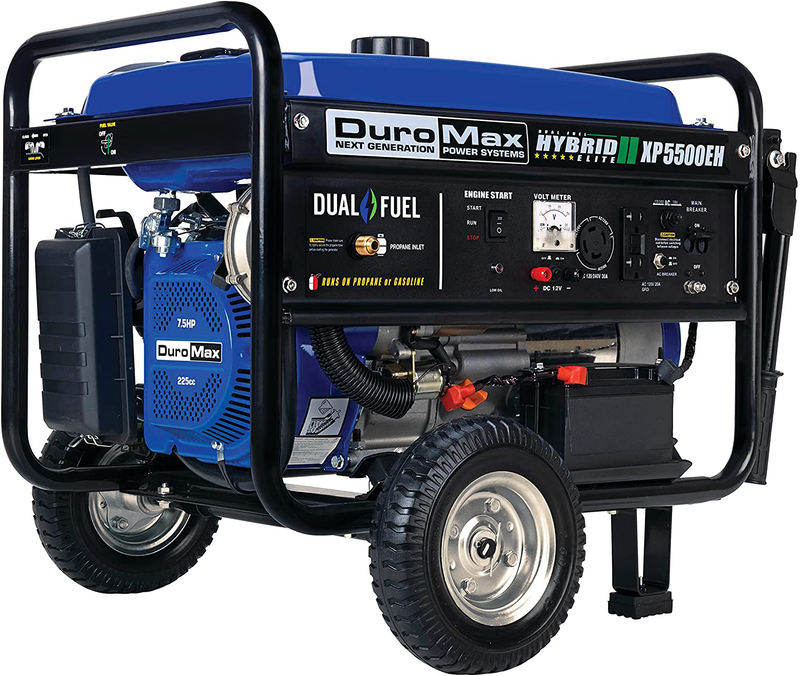 Duromax XP5500EH Electric Start-Camping & RV Ready, 50 State Approved Dual Fuel