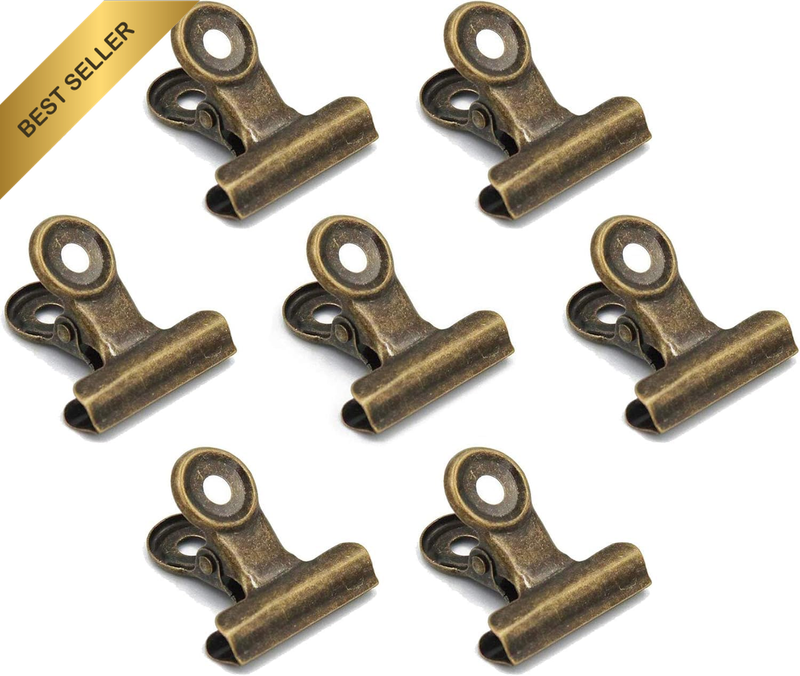 20 Pack 22Mm Polished Steel Clips, Metal Bulldog Binder Clips, Hinge Paper Clips