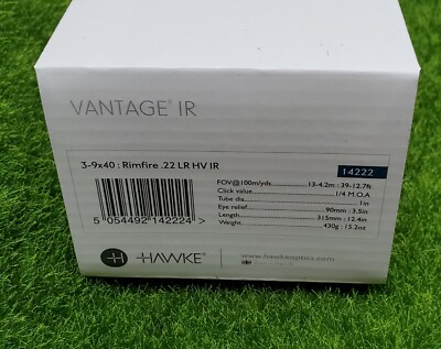 Hawke Vantage IR 3-9x40mm Rimfire .22 LR HV IR Reticle SFP Riflescope - 14222