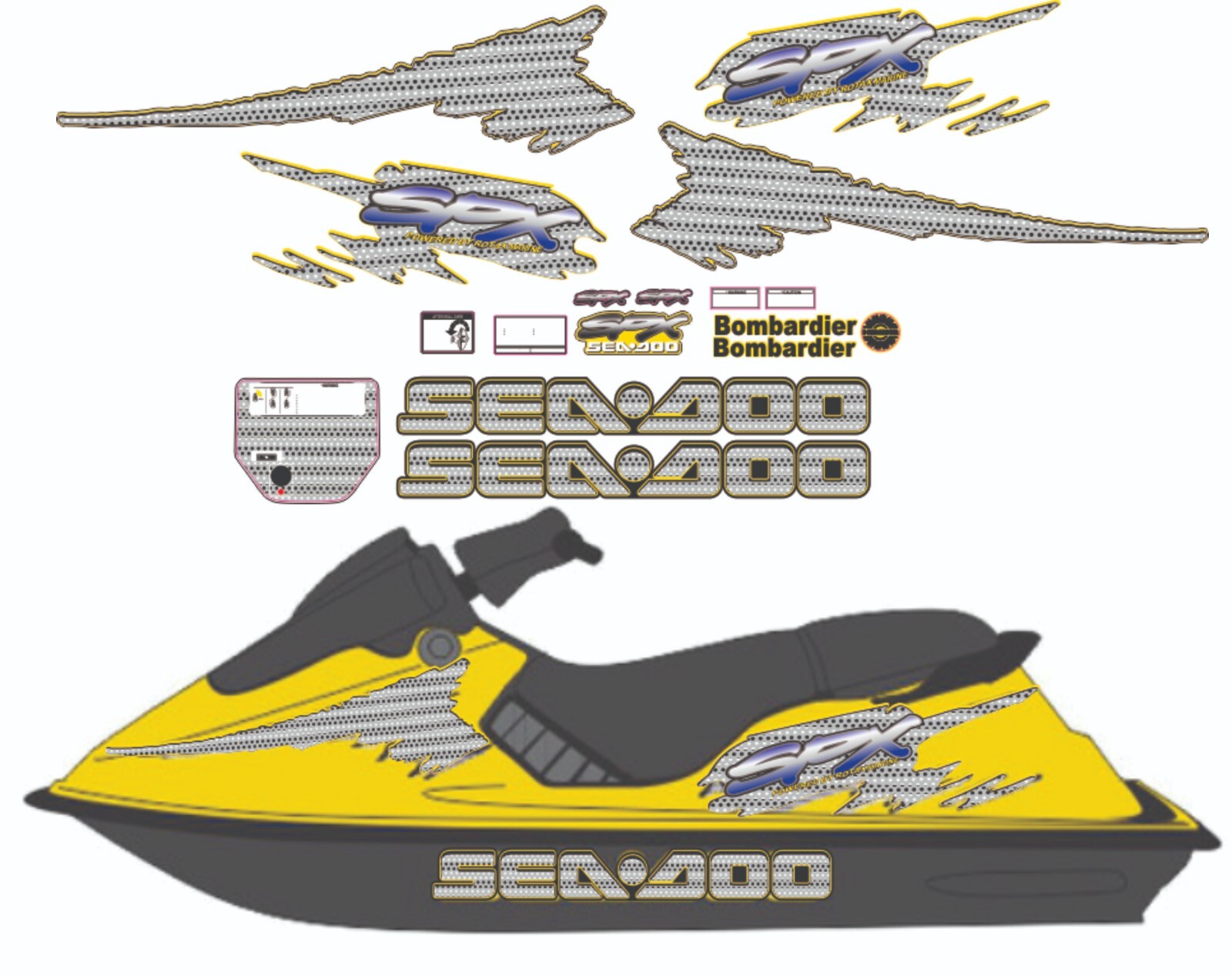 SEADOO SPX 1999 Graphics / Decal / Sticker Kit CUSTOM | eBay