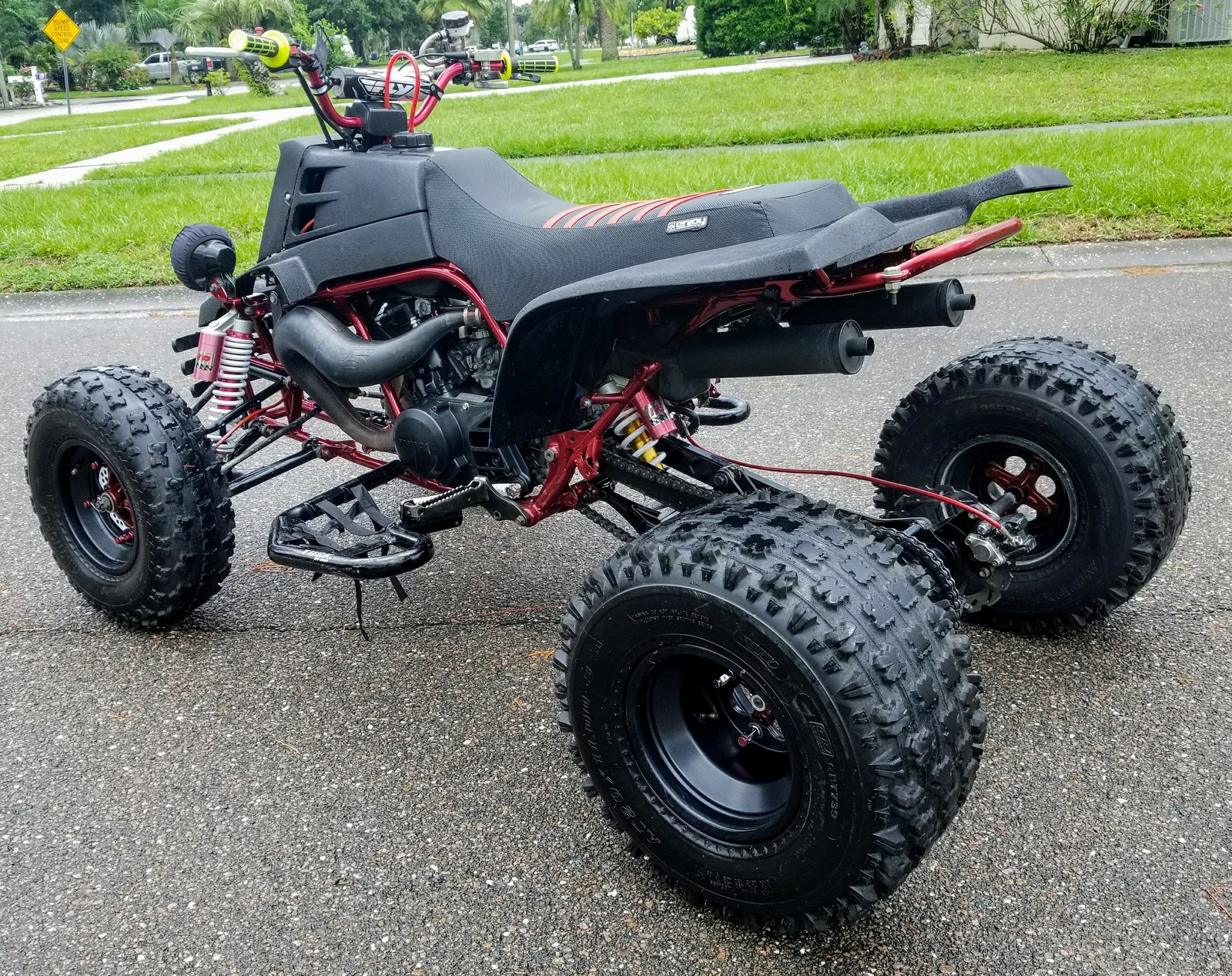 19872006 YAMAHA Banshee Seat Cover Gripper Enjoy Mfg ALL BLACK / RED