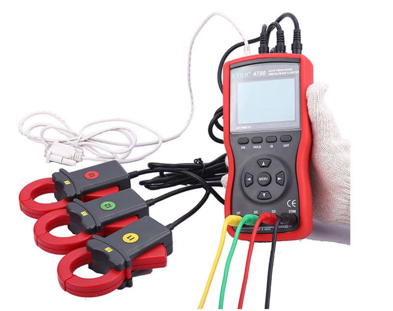 ETCR4700 Three Phase Digital Phase Volt-Ampere Clamp Meter measure AC voltage An