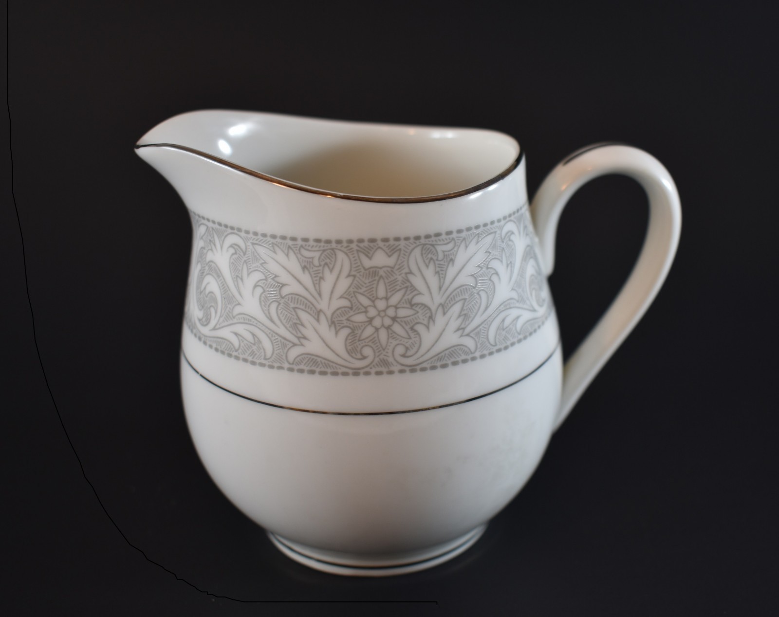 Vintage IMPERIAL CHINA WHITNEY CREAMER GRAY LEAVES DESIGN W DALTON JAPAN