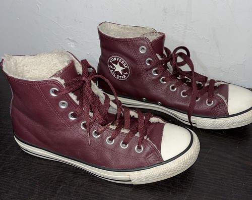 Converse Chuck Taylor All Star Men s 7 Women s 9 Maroon Burgundy Shoes Fur In eBay
