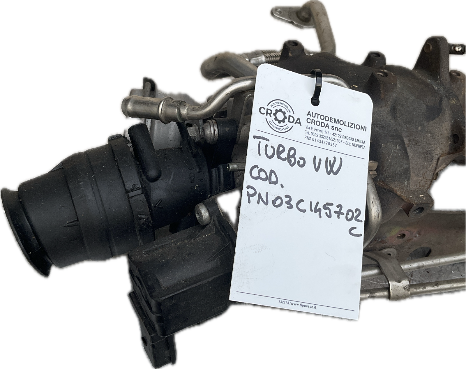 Turbo turbina per modello AUDI A3 1.4 BENZINA codice ricambio: 03C145702C