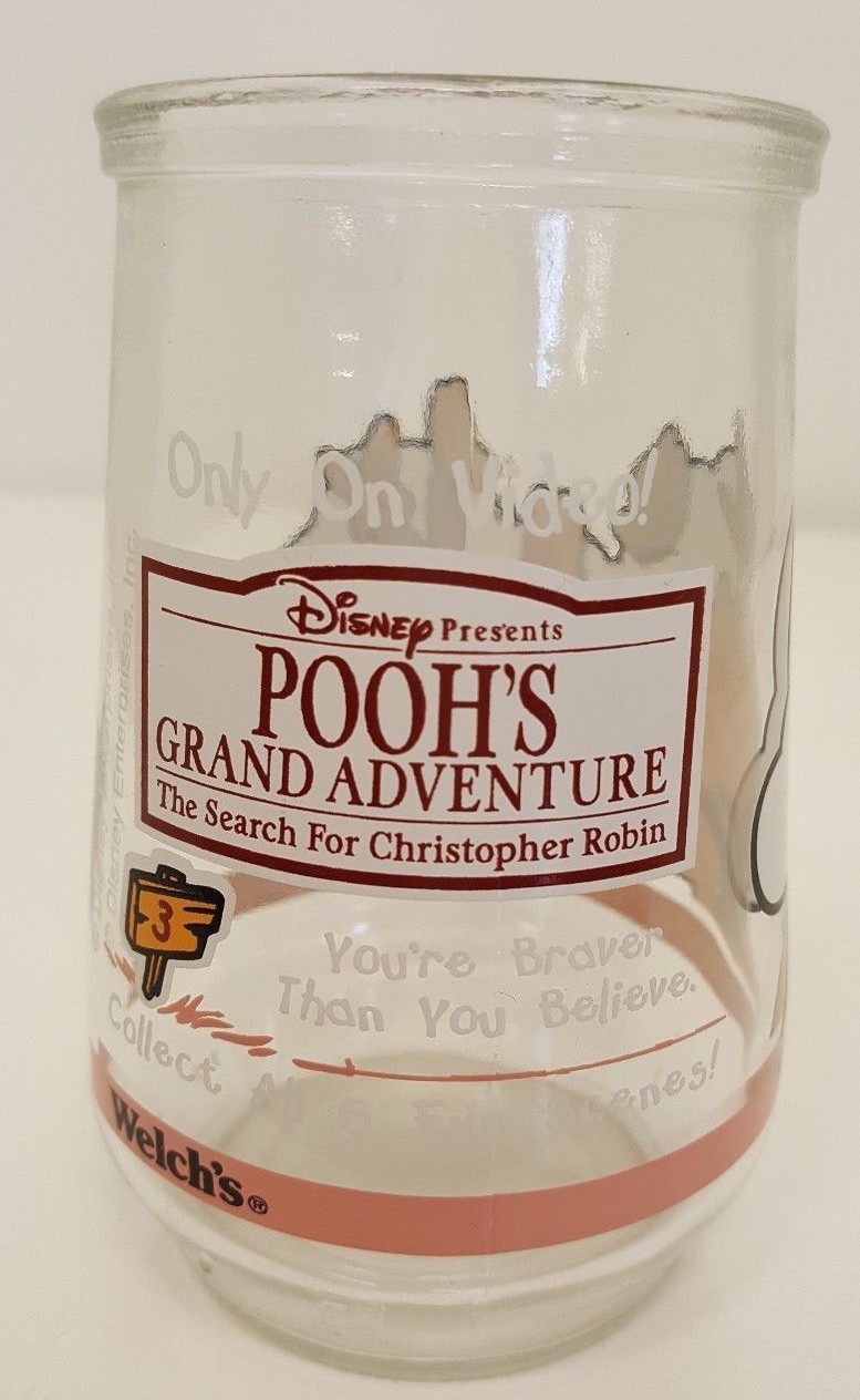 Disney Welch's Winnie the Pooh Juice Glass 1997 Jelly Jar Piglet Vintage 90s Cup