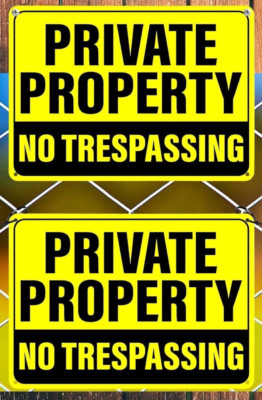  2-Pack No Trespassing Signs Private Property 10 x 7 Inch Rust Free Aluminum