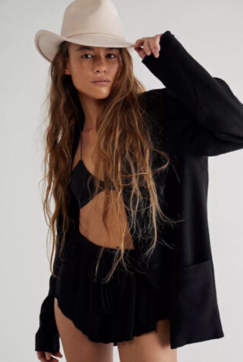 

Free People Mossant Trail Пыльная ковбойская шляпа Rancher цвета слоновой кости с розовым оттенком O/S * M NWT, Ivory pink tint