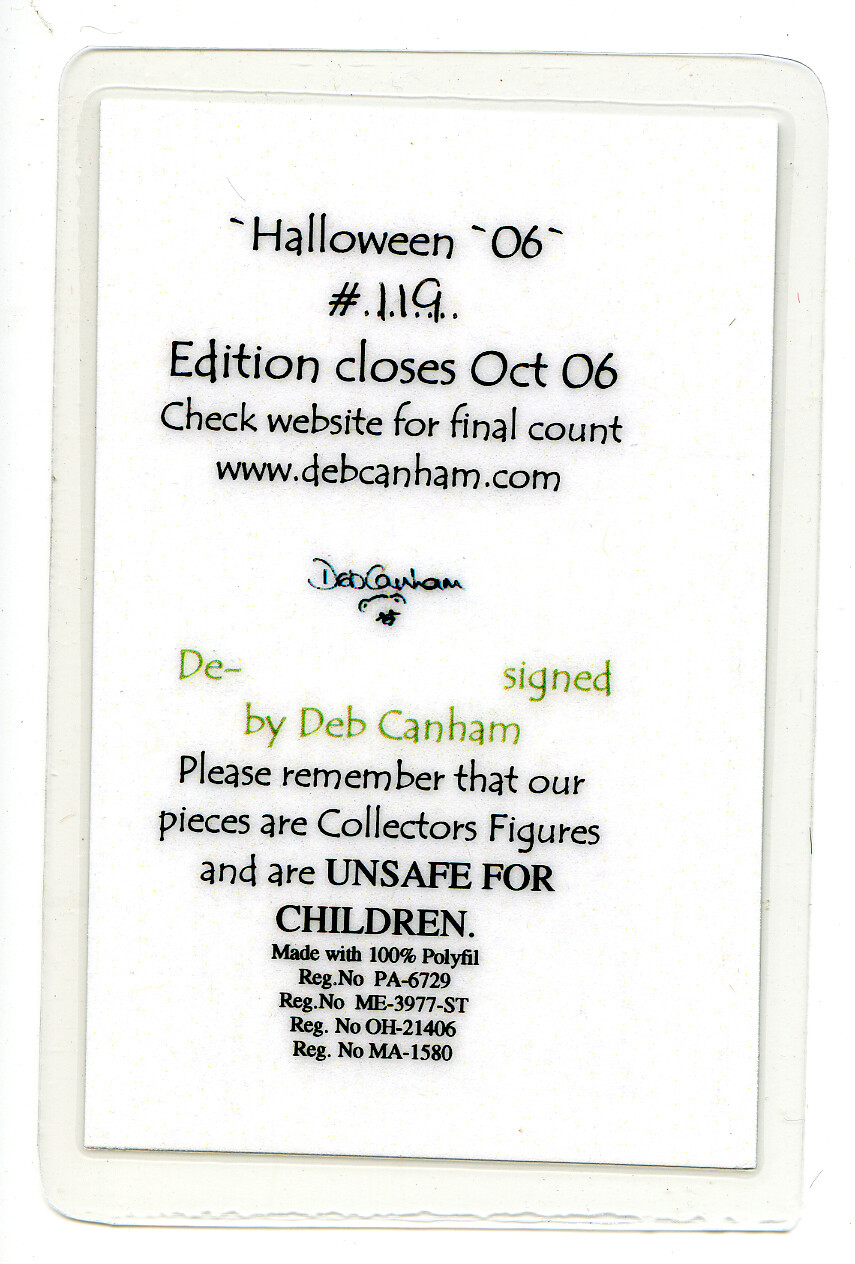 Deb Canham Halloween 06 Bear on Black Cat Halloween Collection