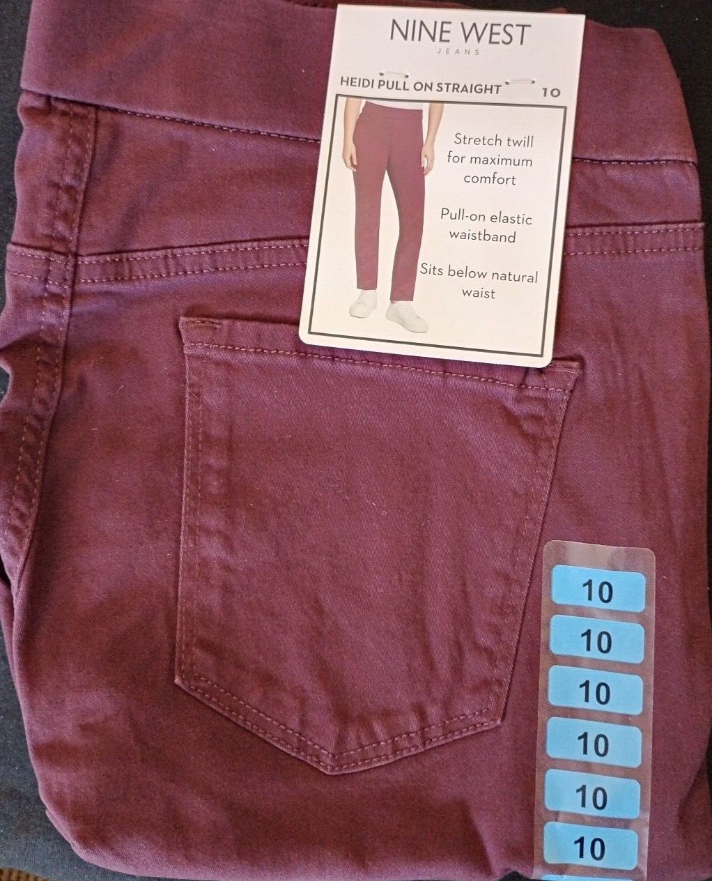 Nine West Ladies Heidi Pull On Pant Wine Tasting various sizes