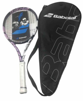 Babolat Pure Drive Junior 26 Girls Tennis Racket, Blue Pink White, 250g