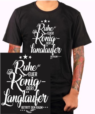 Langlauf premium T-Shirt Langläufer Ski Skiing Wintersport Spruch Shirt Funshirt