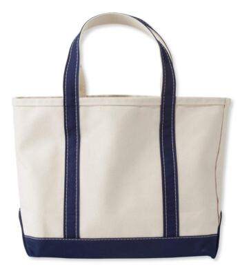 L.L.Bean Medium Boat and Tote Bag, Open Top, Canvas Blue