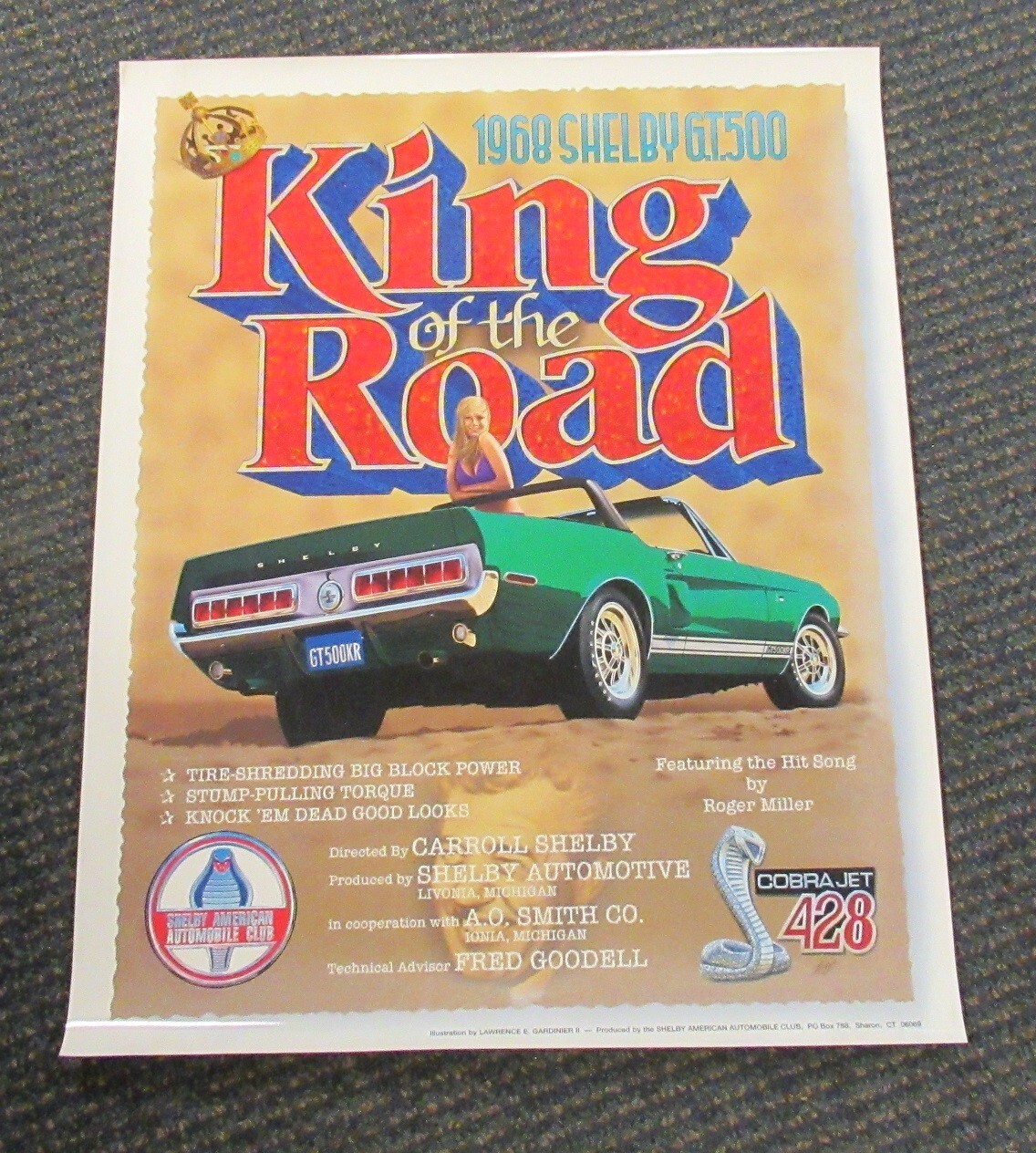 日産 GT500ポスター 1968 Shelby G.T.500 King of the Road NEW SAAC Movie Poster
