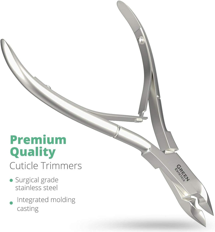 Greenman Professional Stainless Steel Cuticle Trimmer - Nail Nipper with Double