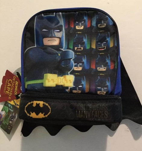 LEGO Batman Dual Compartment Insulated Lunch Bag - Detachable Cape - Free Ship