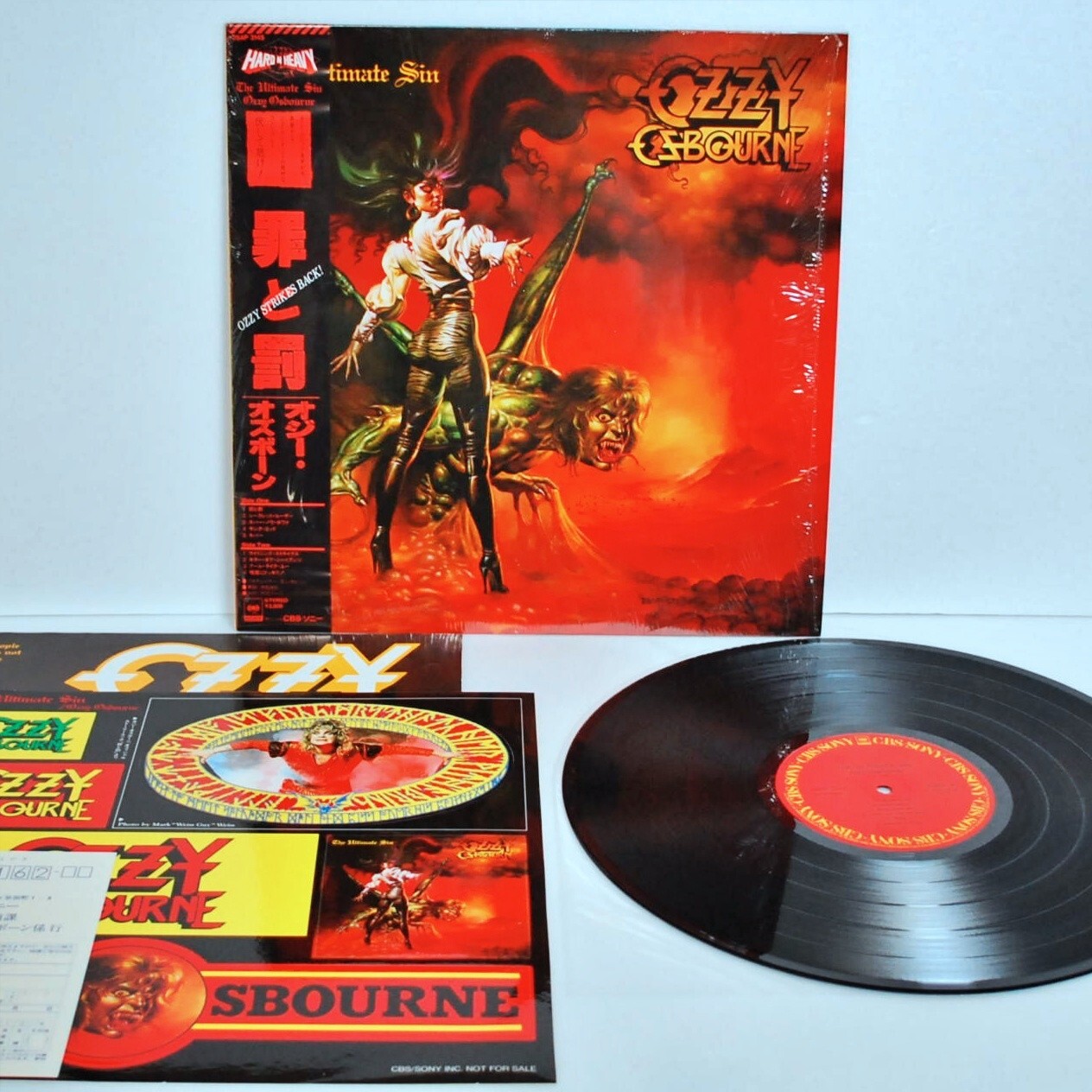 Ozzy Osbourne The Ultimate Sin Vinyl Record Obi Sticker