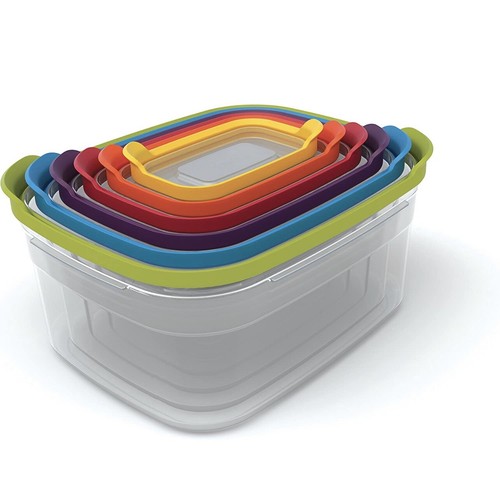 JOSEPH JOSEPH 12 PIECE COMPACT STORAGE SET New Matching Lids Rectangular