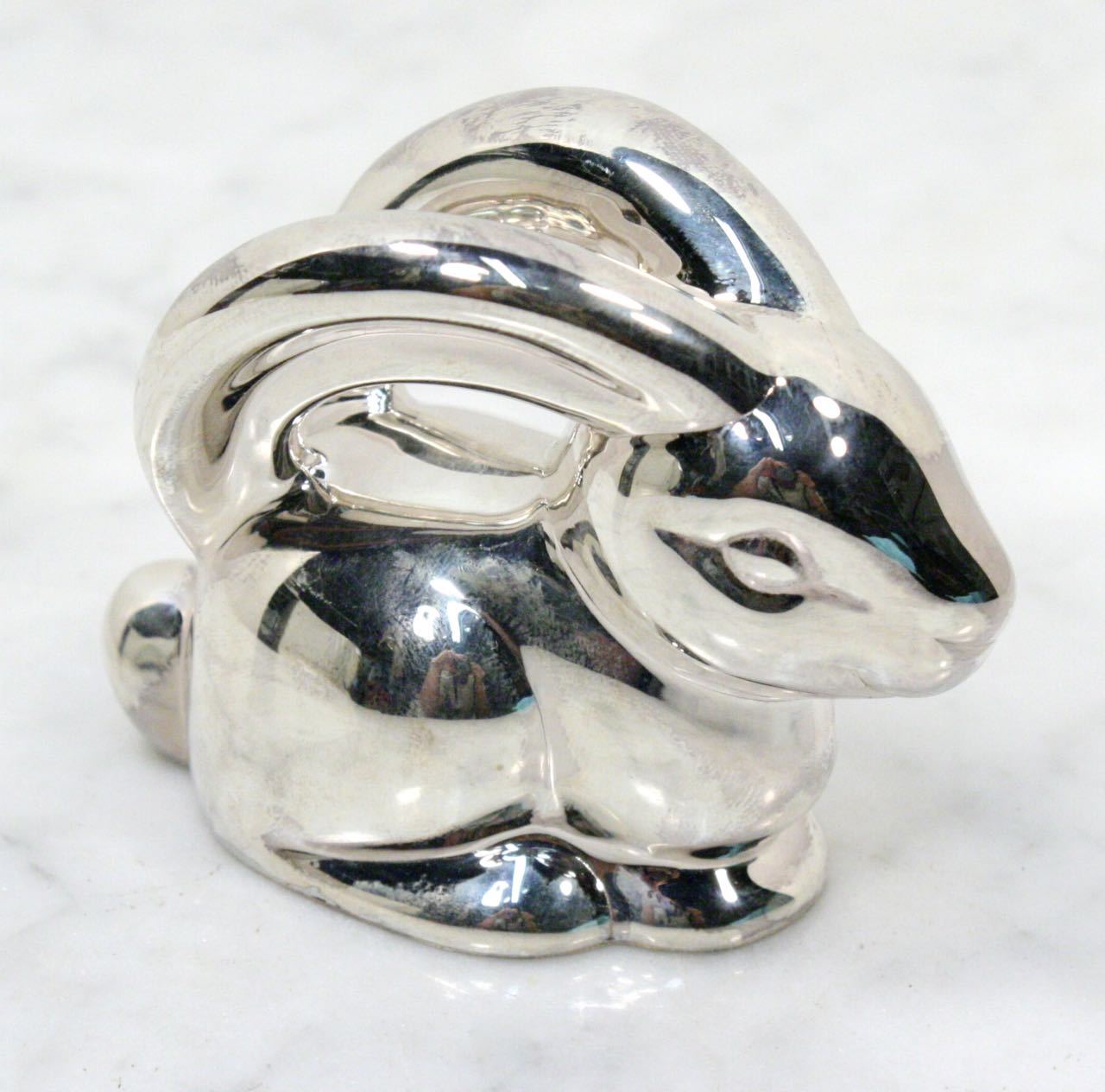 Tiffany vintage silver うさぎチャームキーホルダー