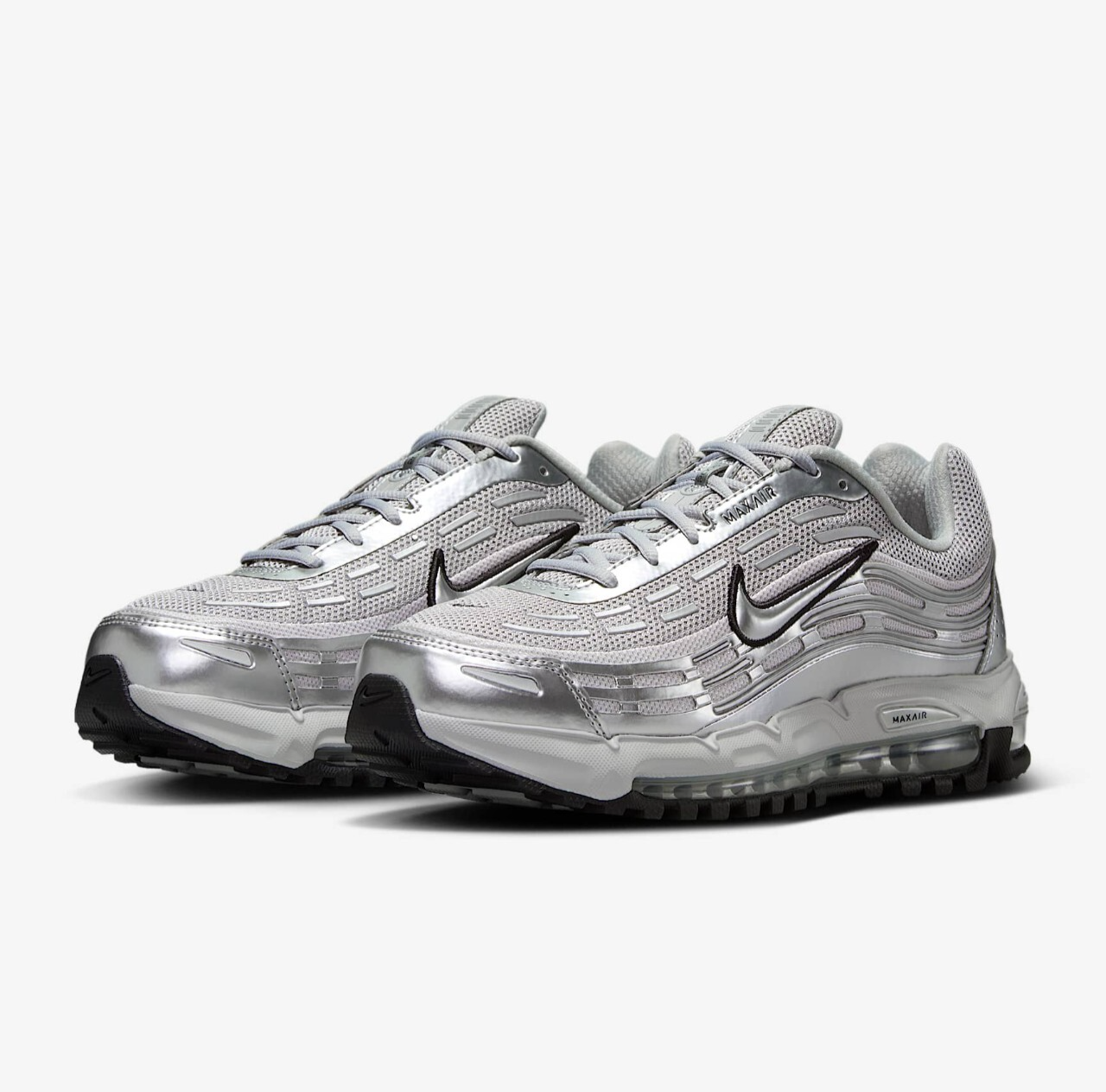 Nike Air Max スニーカー 6.5 ホワイト/シルバー Nike Air Max Plus GS White Metallic Silver Shoes CW7044-100 Size