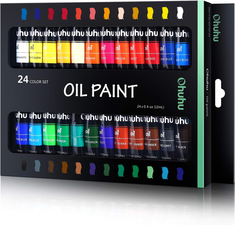 Paint Set, 24 Oil-based Colors, 12ml/0.42oz X 24 Tubes Non-t