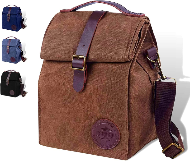 10l Sturdy Waxed Canvas Lunch Box For Men And Women,