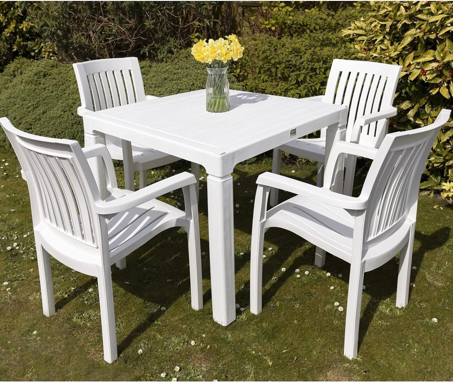outdoor plastic chair and table set