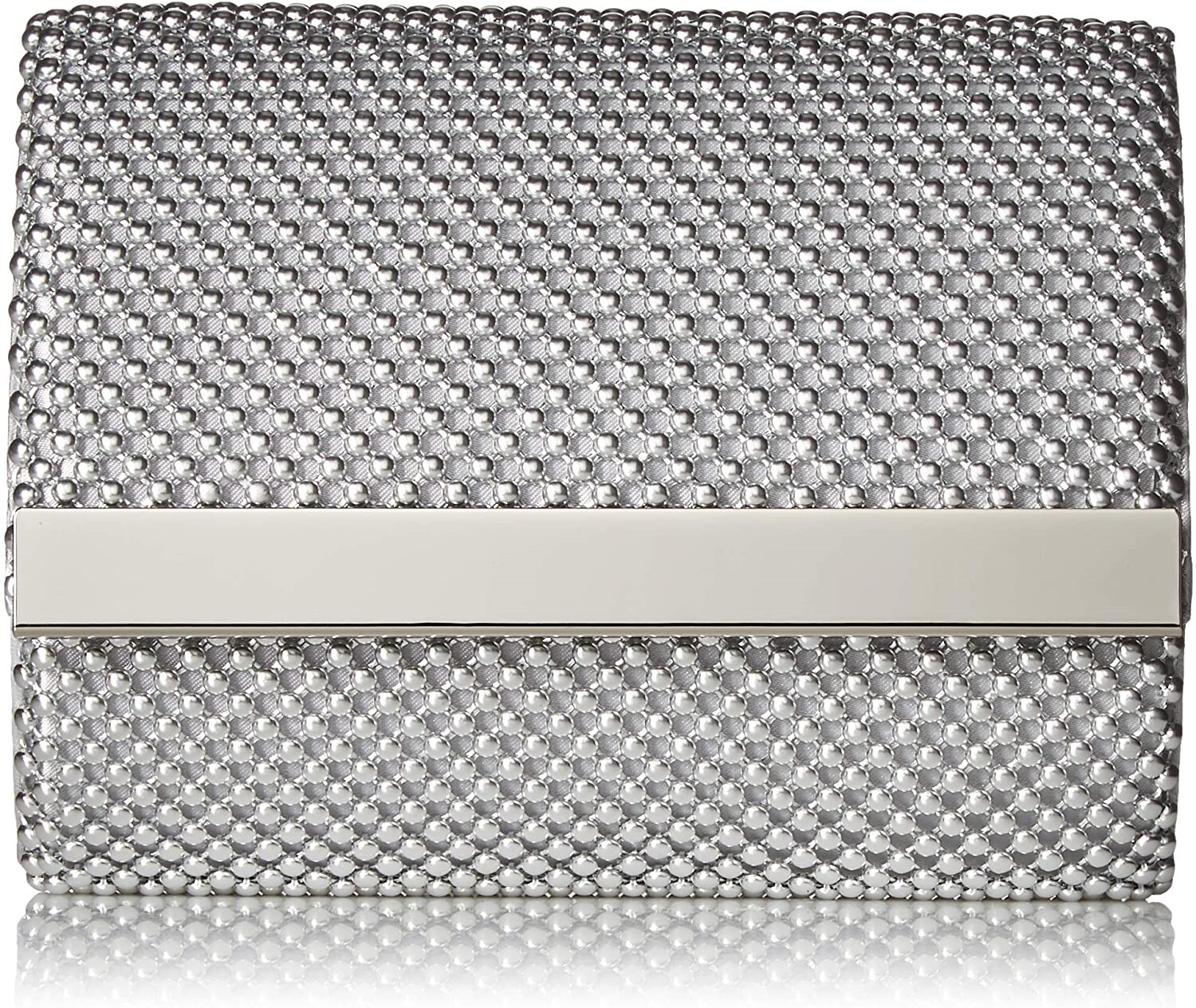 Jessica McClintock 249052 Womens Katie Bar Flap Crossbody Bag Silver
