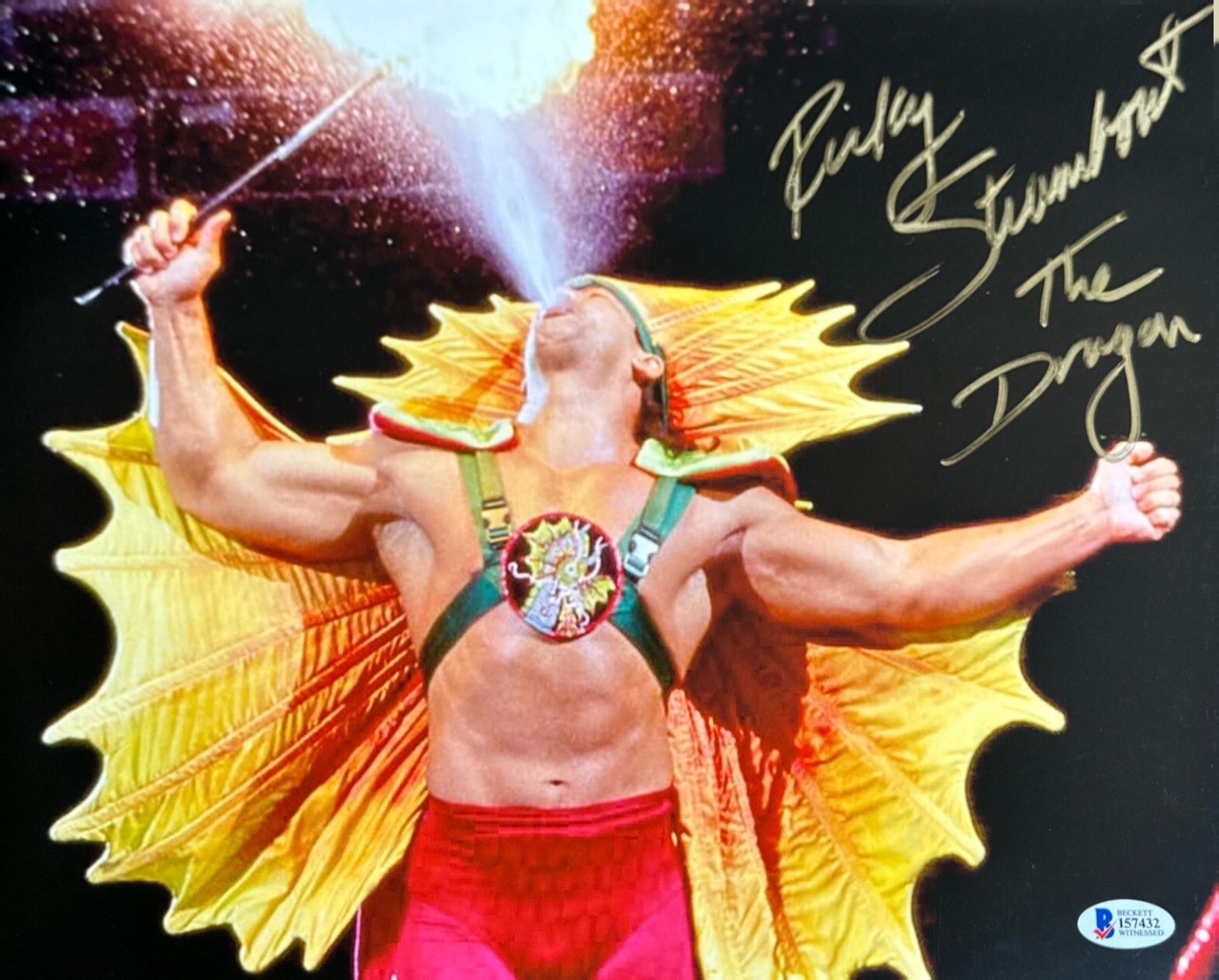 Ricky 'The Dragon' Steamboat Signed 11x14 WWE WCW 'The