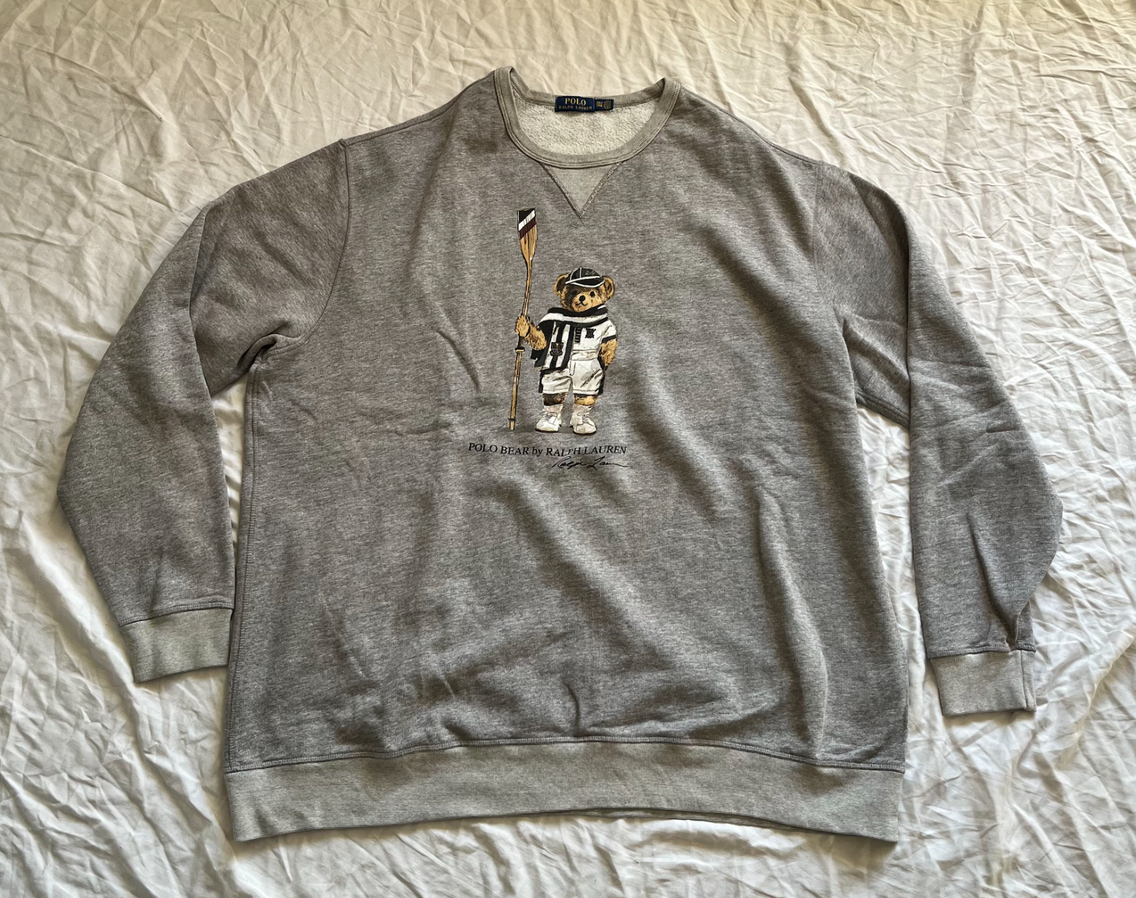 POLO RALPH LAUREN MENS PRE-OWNED OAR BEAR CREWNECK