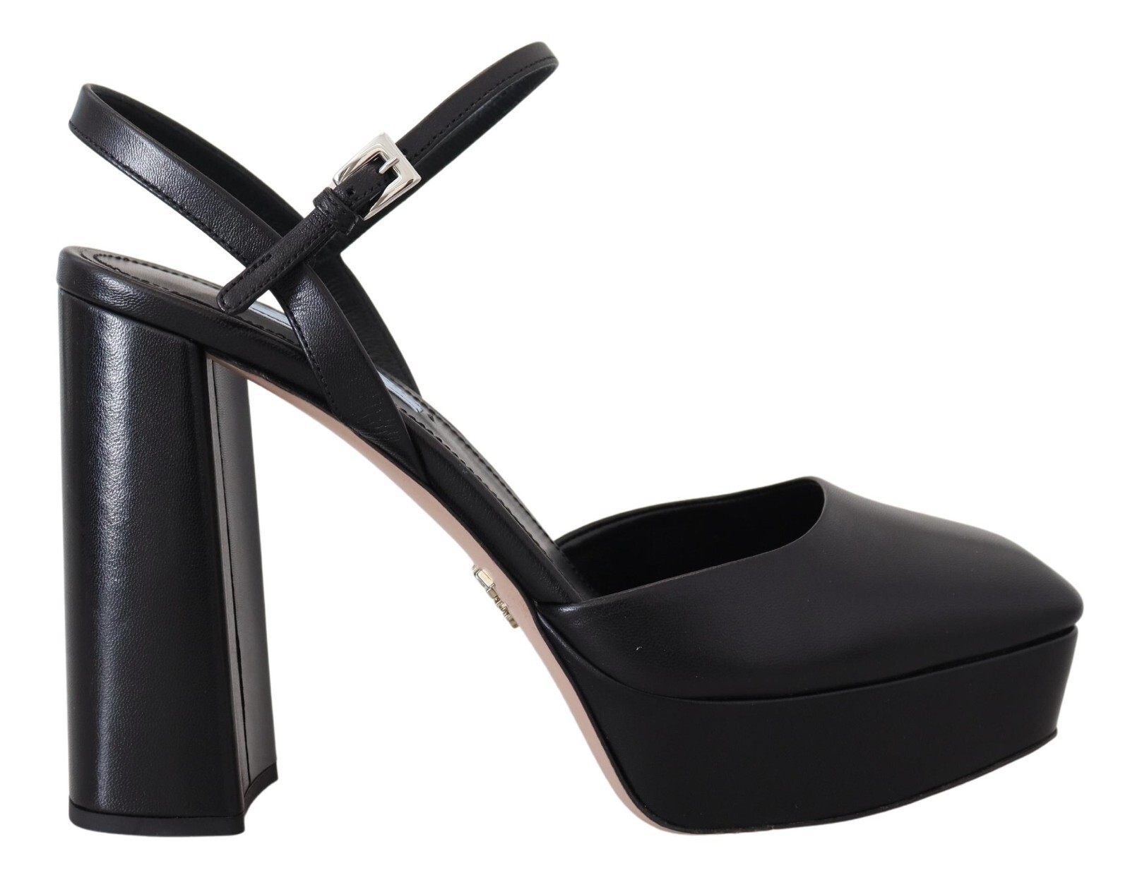 

PRADA Shoes Черные лакированные босоножки Capretto на каблуке с ремешком на щиколотке EU38.5 / US8 1200usd, Черный