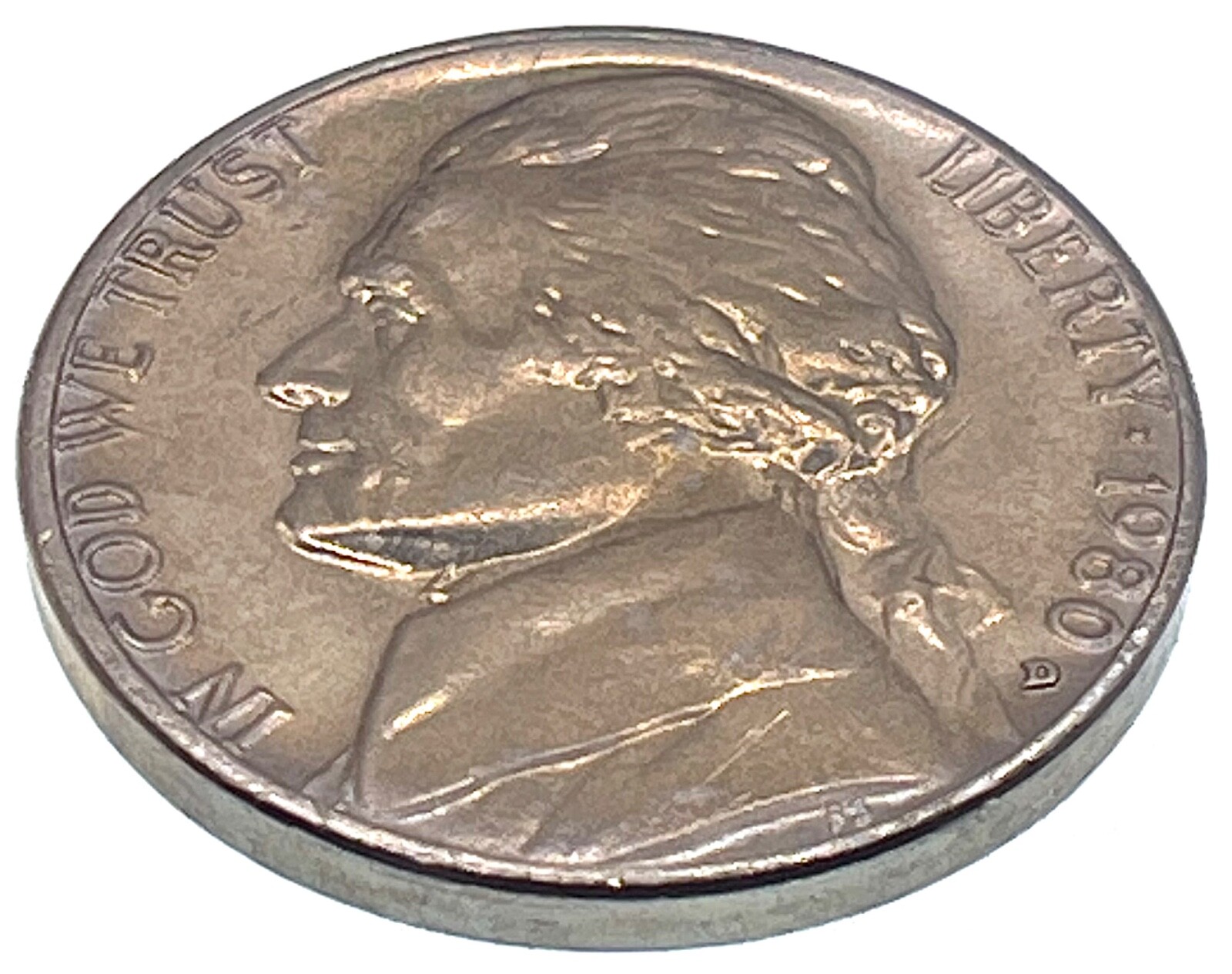 1980 D Jefferson Nickel 5C - Uncirculated - Original Design