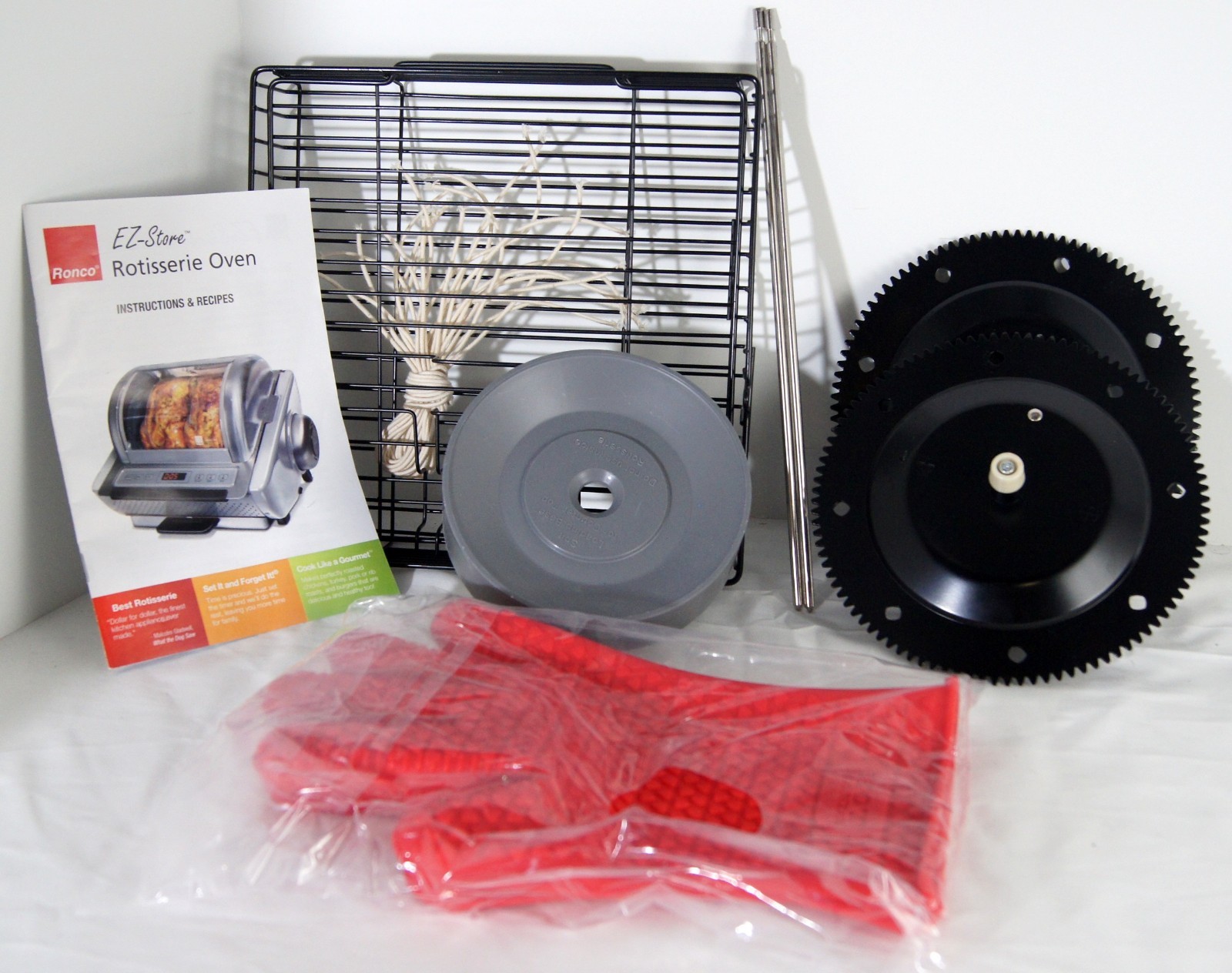 Ronco EZ Store Showtime Rotisserie Oven Red 5250 Chicken Compact Countertop