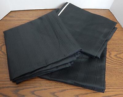 TWO 41  W X 84 ½  L Polyester Rod Pocket Black Out Drapes Drapery Panels BLACK