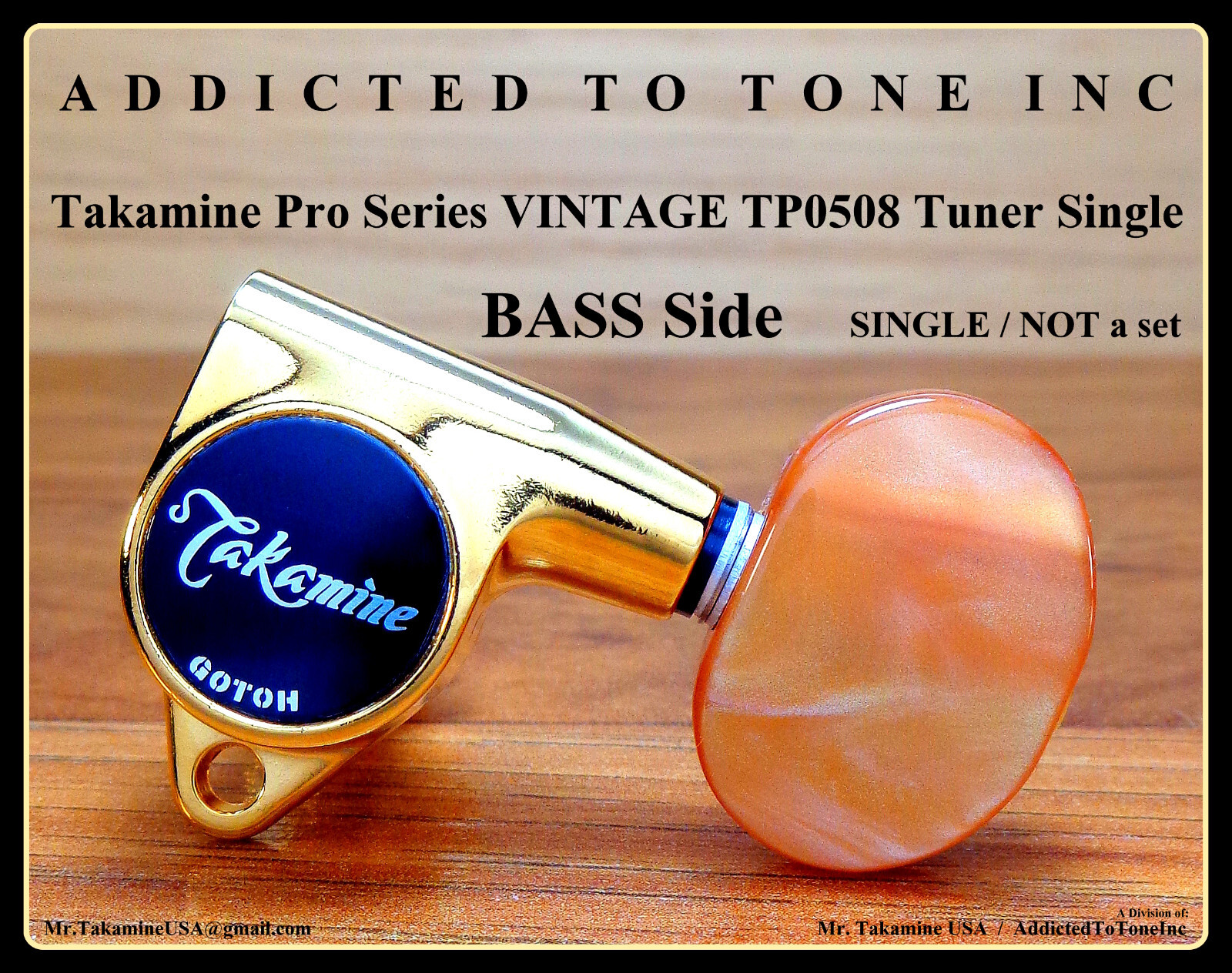 Takamine Pro Series Vintage TP0508 Tuner SINGLE / BASS Side