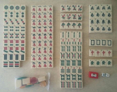 麻雀 yaojiejinjing Smiling JuJu Chinese Mahjong Set 144 Numbered X-Large Tiles