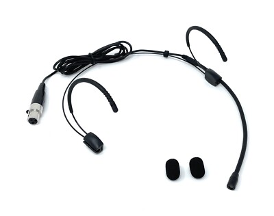 Headset Microphone w/ mini XLR 3 pin fits AKG/Samson Wireless Mic System Black
