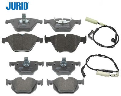 Front Brake Pad Rear Brake Pad Set OEM Jurid +Sensor for BMW E60 528i 528xi