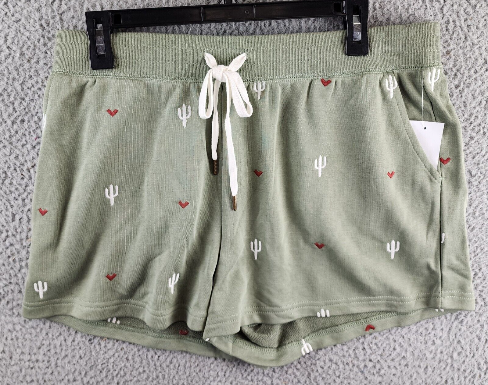 Pj Savage Loungewear Wild Lands Short Women's L Light Olive Drawstring Waistband - Picture 2 of 14