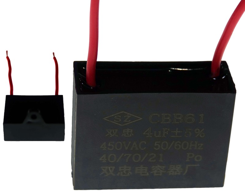Condensateur Moteur DÃ©Marrage 4ÂµF 450v Ã  Fils Cbb61 4uf Sh 450vac