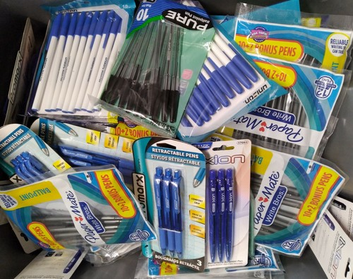 Bulk Lot 25CT PENS Brand New SEALED PACKS Assorted Varieties Click & Stick Etc