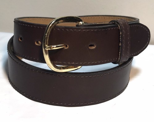 Men's Genuine Brown Leather Belt 1-3/8