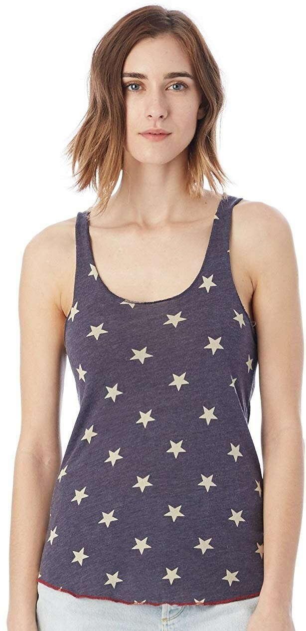Alternative 171463 Womens Meegs Sleeveless Racerback Tank Top Stars Size X-Large