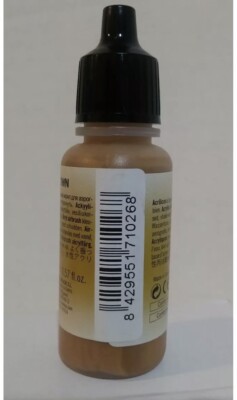 Six (6)Vallejo Model Air Paint: 17ml  71.026 Flat Brown