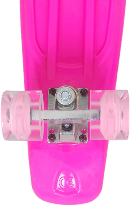 22 Inch Skateboard Complete Mini Cruiser Retro Skateboard with Colorful Light up