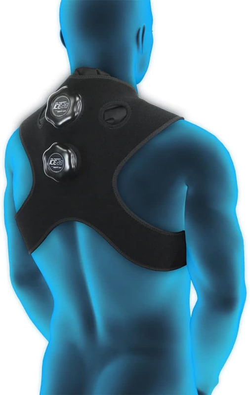 ICE 20 Ice Therapy Neck Compression Wrap Bag - Colder Longer than Gel (Black)