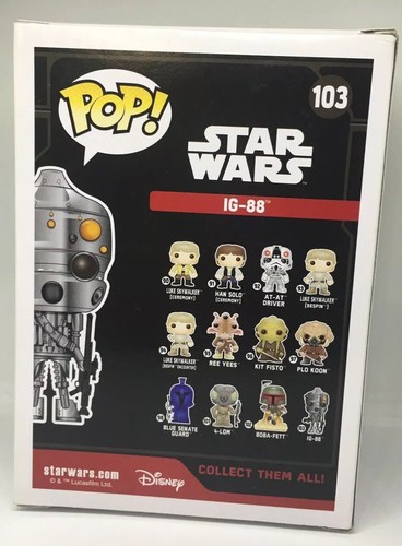 BILL HARGREAVES SIGNED STAR WARS IG-88 SMUGGLER'S BOUNTY FUNKO POP BECKETT COA 1
