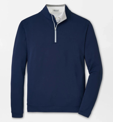 Peter Millar Crown Sport Perth Loop Navy Quarter Zip Pullover Mens Sizes NEW