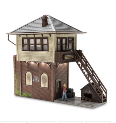 MENARDS CRIPPLE CREEK CROSSING SIGNAL TOWER BUILDING! O GAUGE SCALE SWITCH YARD