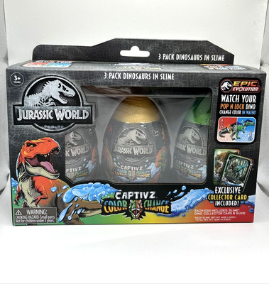 Jurassic World Captivz Eggs Color Change Dinosaurs In Slime 3 Pack